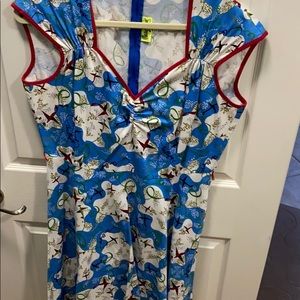 2X Mary Blair airplane Heidi dress pinup girl